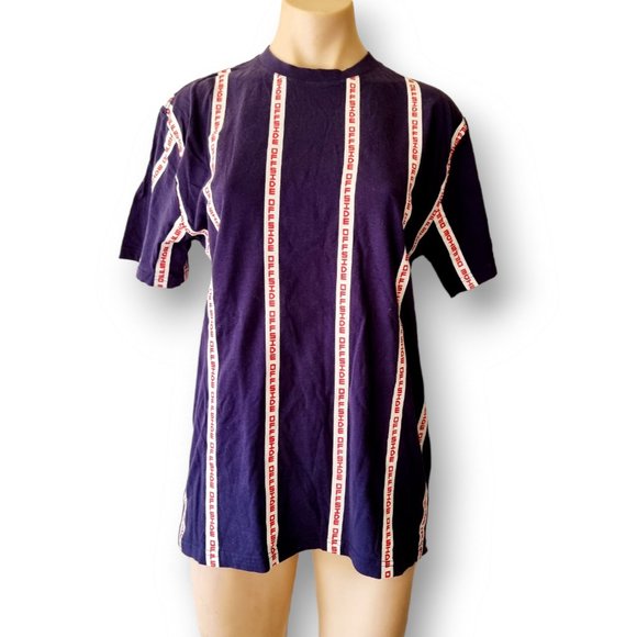 Factorie ss graphic short sleeve blue T-Shirt red offside print XS fits AU 6-10 - Picture 5 of 6